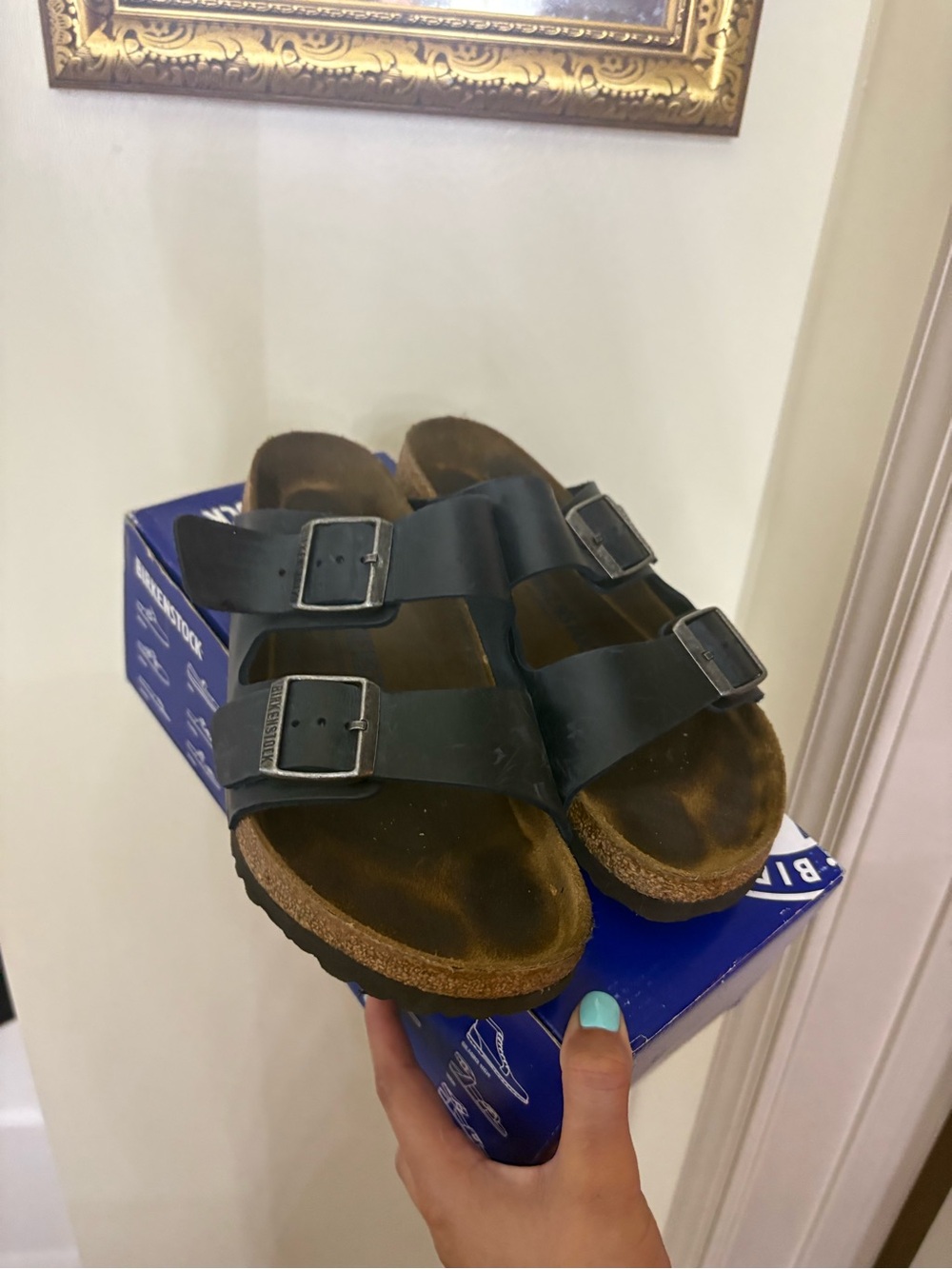 Birkenstock Black Arizona Two-Strap Sandals